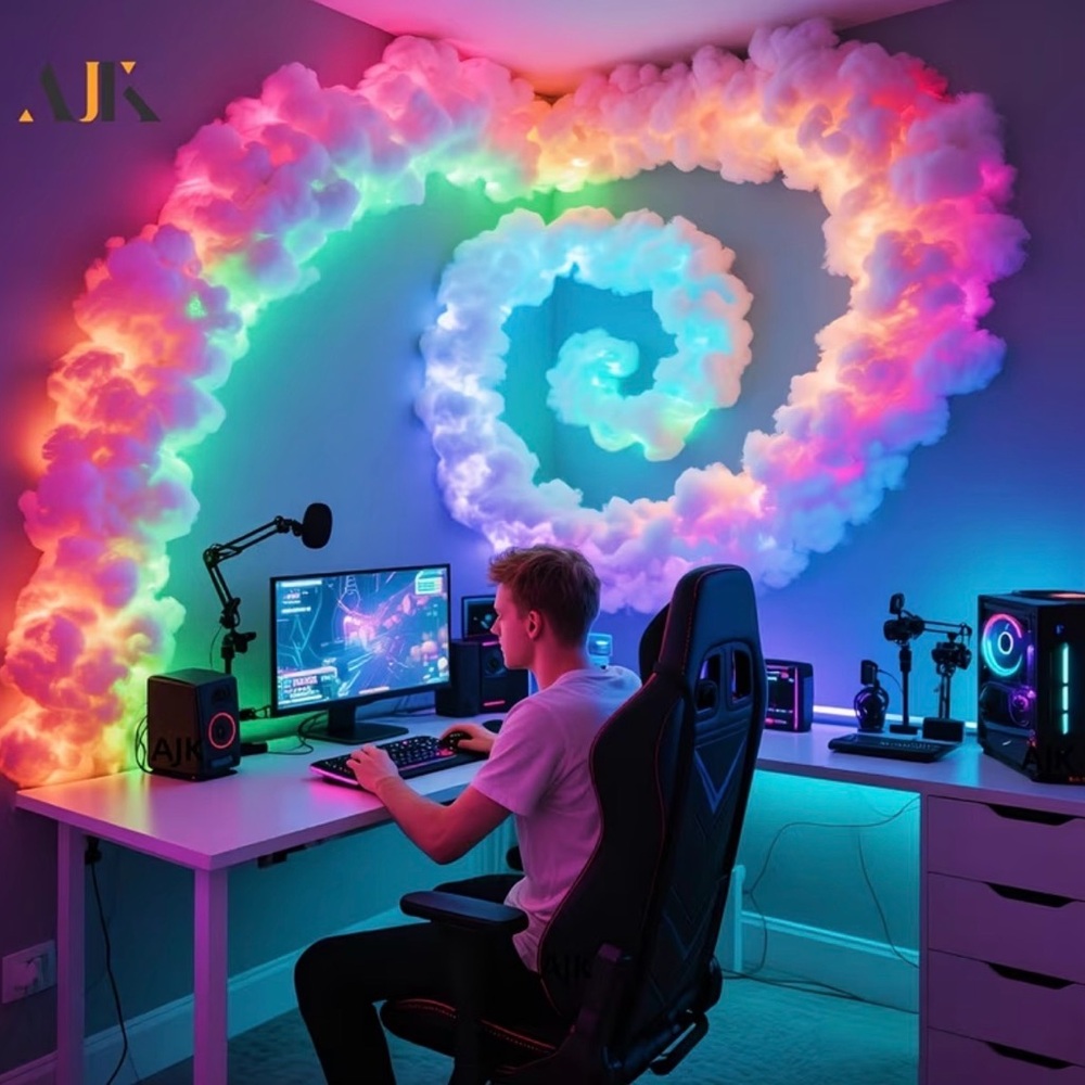 Colorful Cloud LED Wall Light Spiral — Cloud and LED Lights